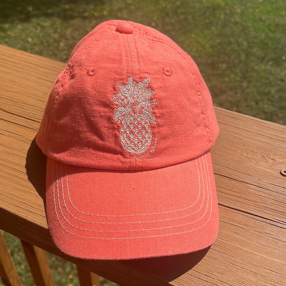 Tommy Bahama Orange Baseball Cap Hat with Pineapple